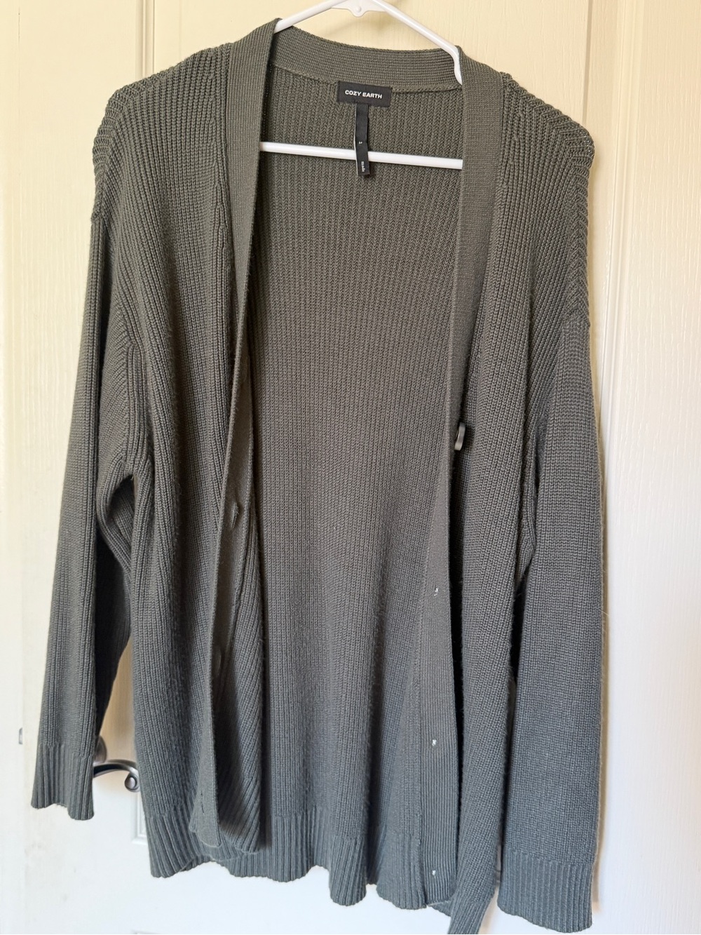 Cozy Earth Oversized Classic Cardigan Olive Size M